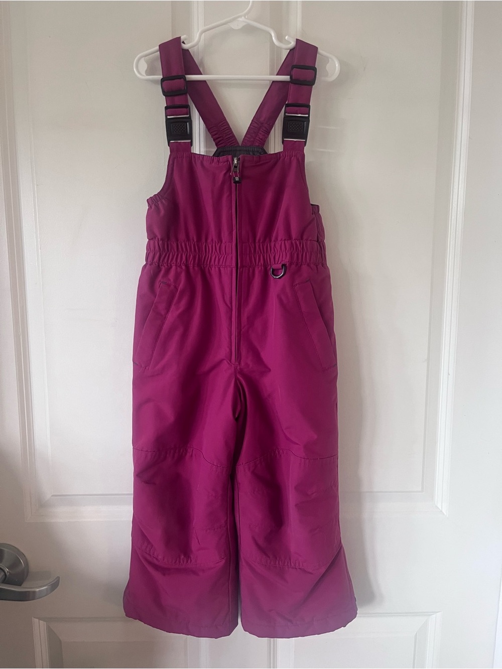 Lands' End Girls Magenta Snow Overalls